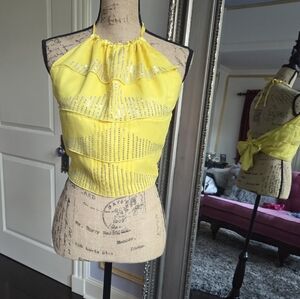 Vintage Echo Yellow Halter NWT